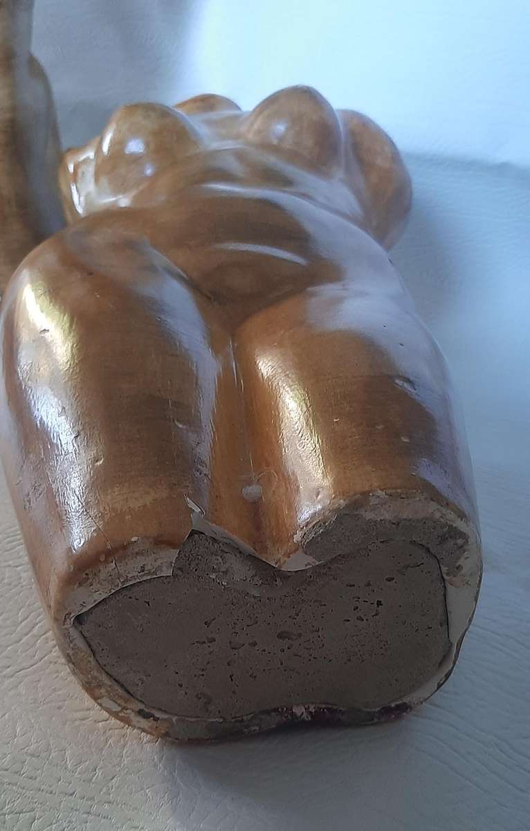 STRIKING PAIR OF HANDCRAFTED CERAMIC BUSTS - LARGE MALE & FEMALE FIGURES