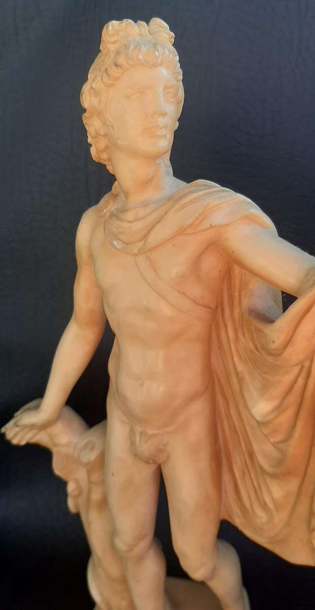 RARE 24cm IVORINE STATUE OF DAVID - EXQUISITE CLASSICAL ELEGANCE