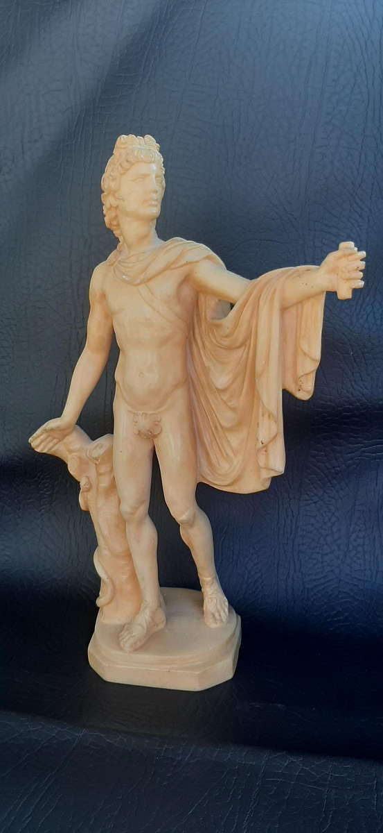 RARE 24cm IVORINE STATUE OF DAVID - EXQUISITE CLASSICAL ELEGANCE