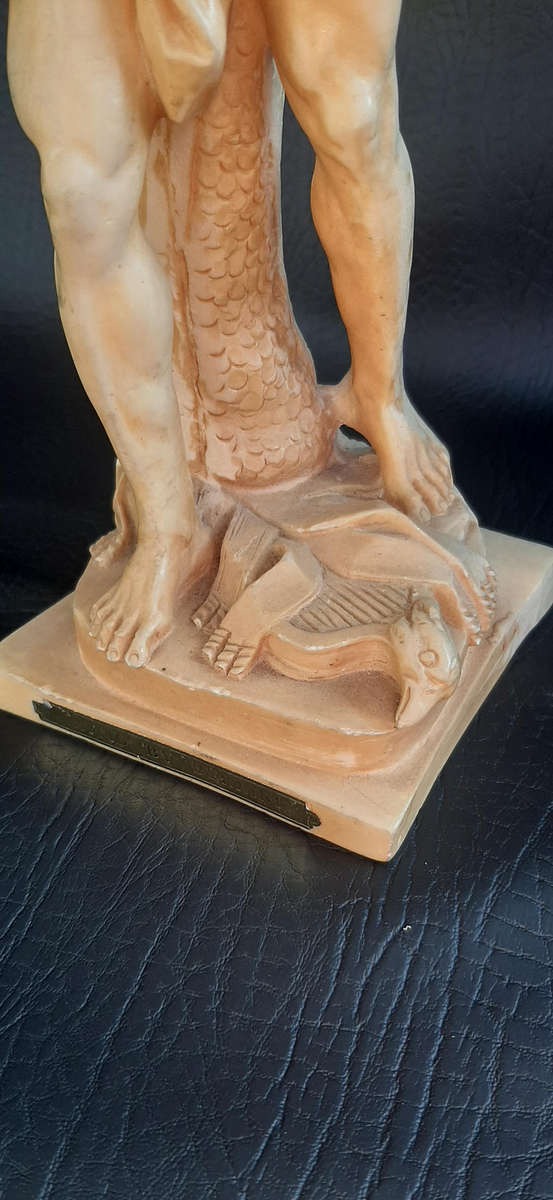 MAJESTIC 24cm IVORINE DAVID STATUE - HEROIC TRIUMPH IN CLASSICAL FORM