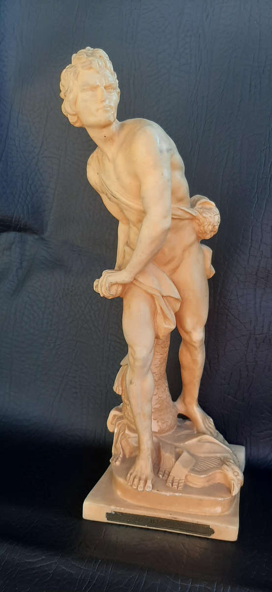 MAJESTIC 24cm IVORINE DAVID STATUE - HEROIC TRIUMPH IN CLASSICAL FORM