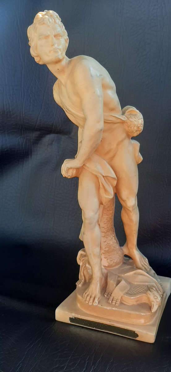 MAJESTIC 24cm IVORINE DAVID STATUE - HEROIC TRIUMPH IN CLASSICAL FORM