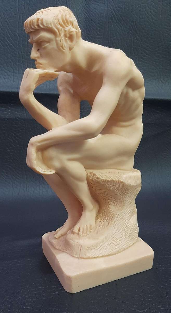 IVORINE STATUE  NUDE MALE IN CONTEMPLATION | 18CM | EXCELLENT CONDITION