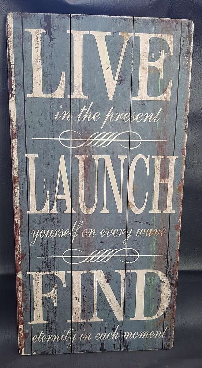 RUSTIC WOODEN SIGN  LIVE IN THE PRESENT | 60CM x 30CM | MINDFUL HOME DECOR