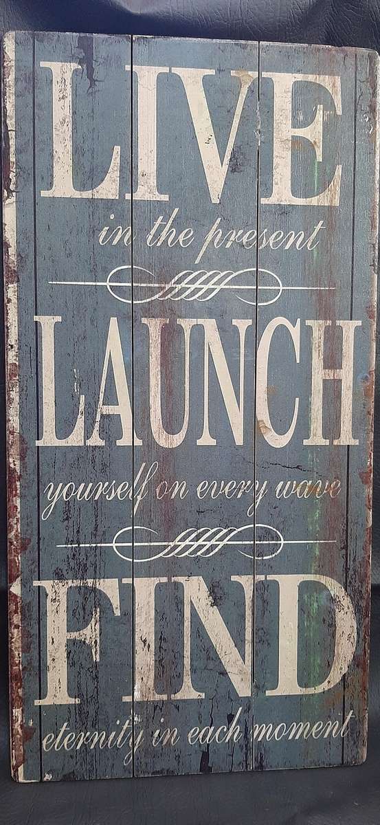 RUSTIC WOODEN SIGN  LIVE IN THE PRESENT | 60CM x 30CM | MINDFUL HOME DECOR