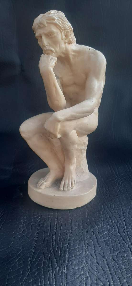 CONTEMPLATION IN IVORY  SANTINI IVORINE NUDE FIGURE FROM ITALY (16.5CM)