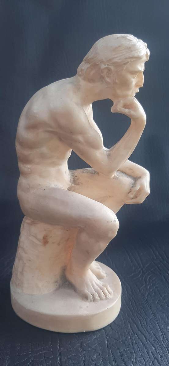 CONTEMPLATION IN IVORY  SANTINI IVORINE NUDE FIGURE FROM ITALY (16.5CM)