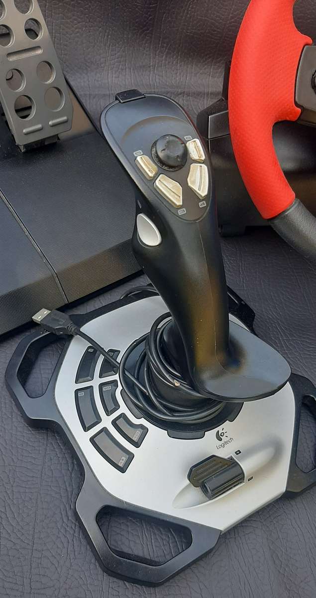 LOGITECH GAMING ACCESSORIES BUNDLE  STEERING WHEEL, PEDALS & JOYSTICK