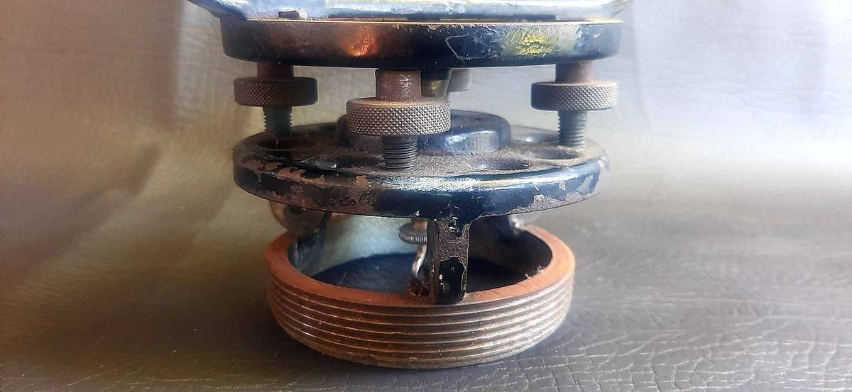 VINTAGE THEODOLITE  HEAVY METAL BODY, STAINLESS SCOPE, WORKING OPTICS (32CM)