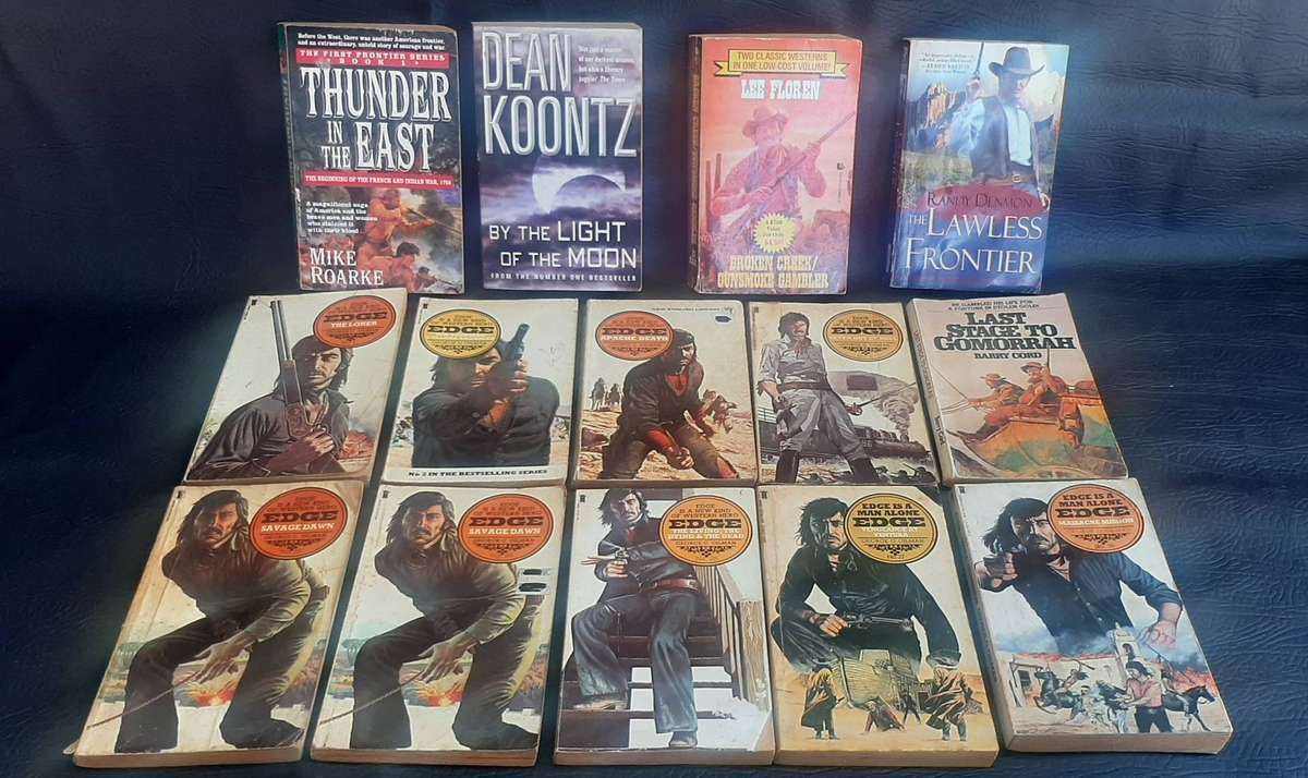 14-PACK VINTAGE PAPERBACK LOT  WESTERN GRIT, HISTORICAL DRAMA & DARK THRILLS