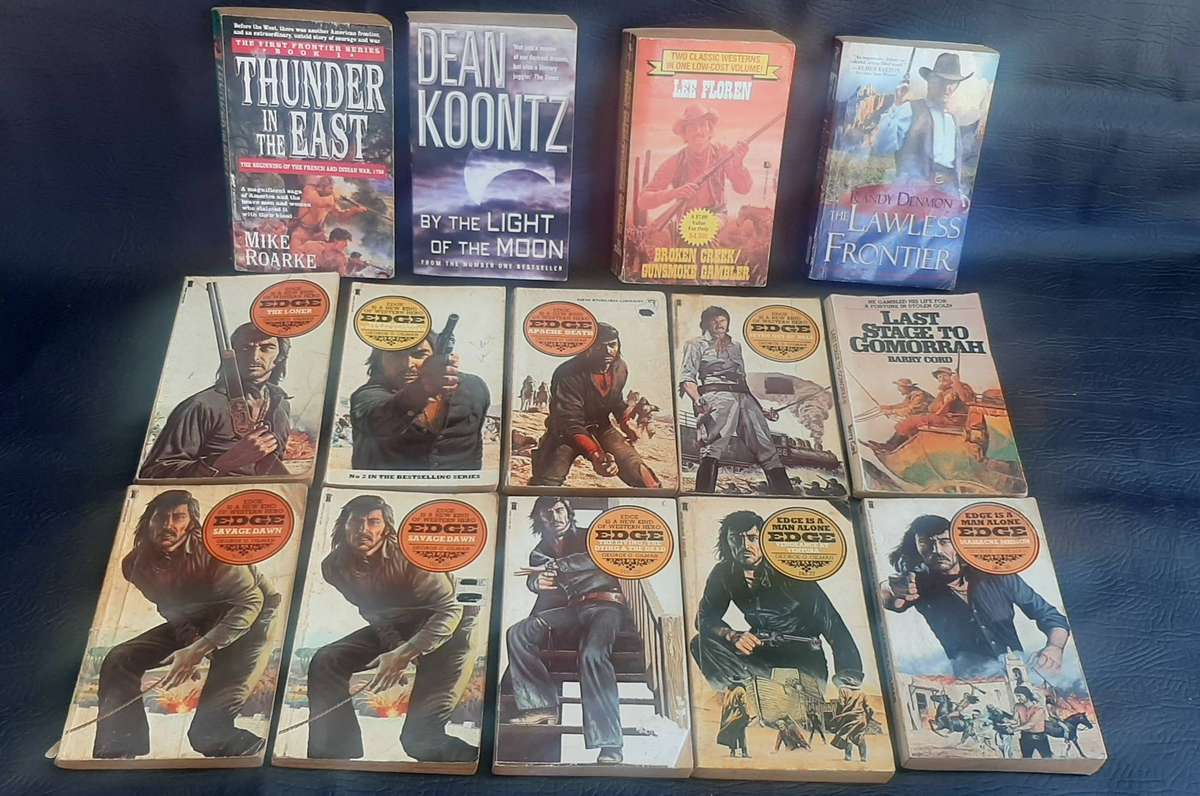 14-PACK VINTAGE PAPERBACK LOT  WESTERN GRIT, HISTORICAL DRAMA & DARK THRILLS