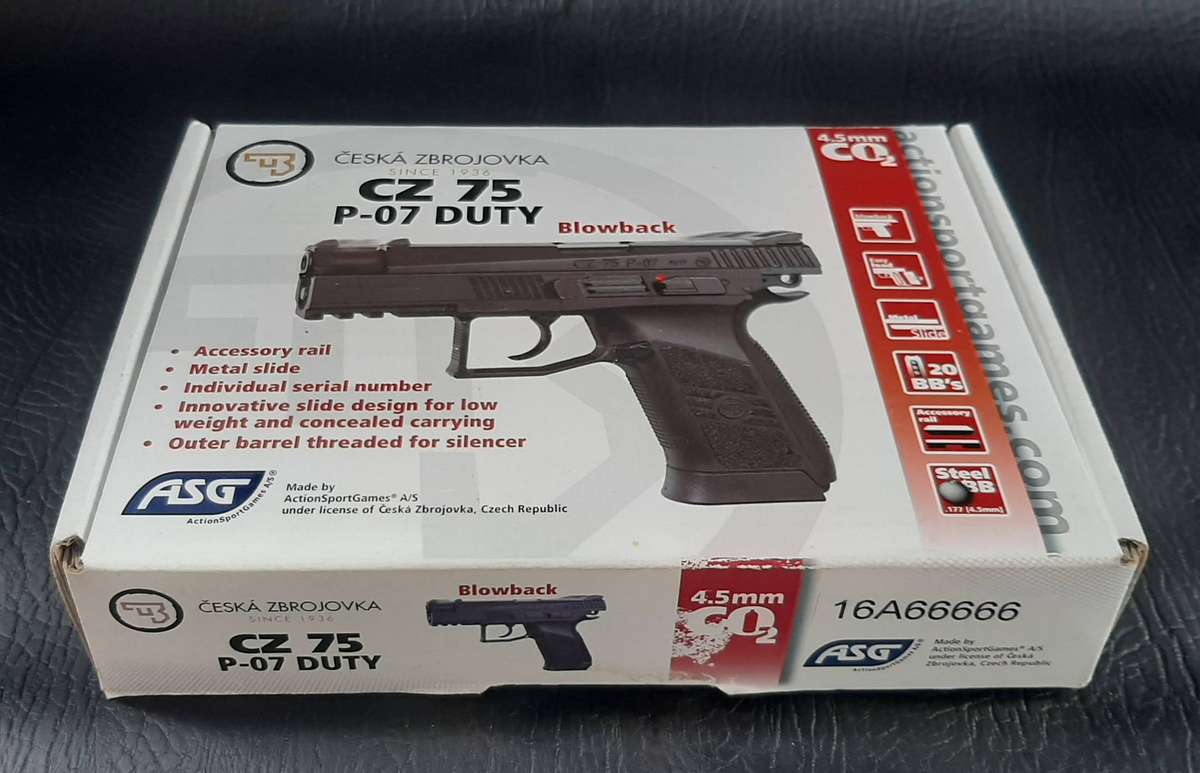 CZ 75 P-07 DUTY AIRGUN  CO POWERED, BLOWBACK ACTION, REFURBISHMENT NEEDED