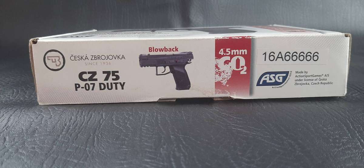 CZ 75 P-07 DUTY AIRGUN  CO POWERED, BLOWBACK ACTION, REFURBISHMENT NEEDED