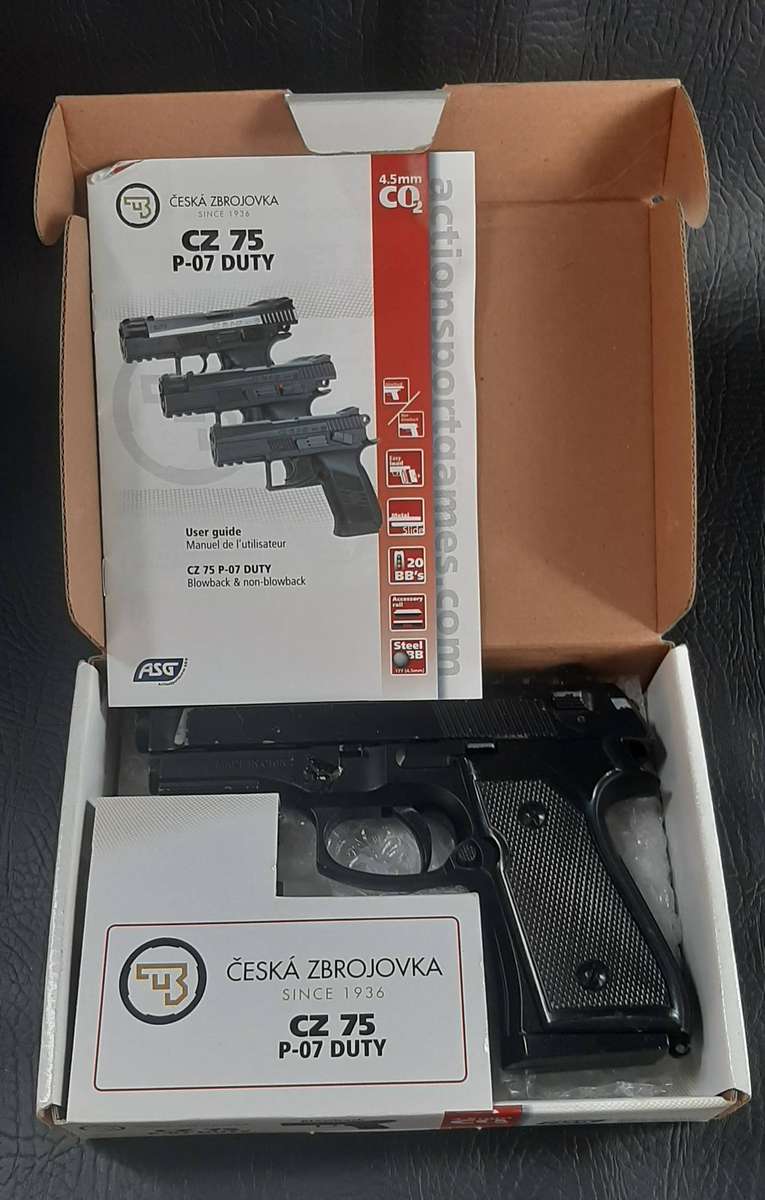 CZ 75 P-07 DUTY AIRGUN  CO POWERED, BLOWBACK ACTION, REFURBISHMENT NEEDED
