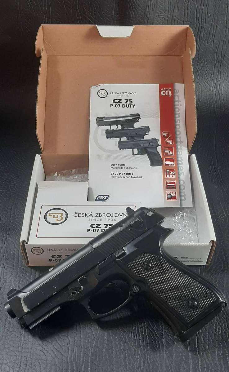 CZ 75 P-07 DUTY AIRGUN  CO POWERED, BLOWBACK ACTION, REFURBISHMENT NEEDED