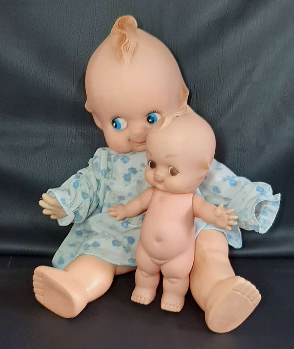 VINTAGE KEWPIE DOLL DUO  LARGE 59CM & MEDIUM 31CM