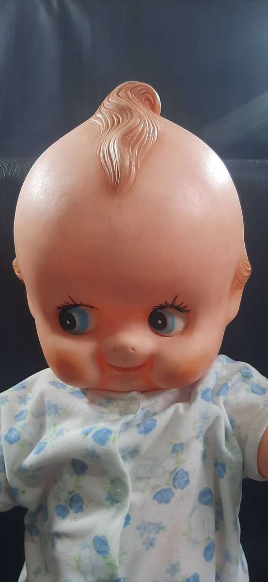 GIANT 60CM VINTAGE KEWPIE DOLL  WIDE-EYED WHIMSY IN FULL BLOOM