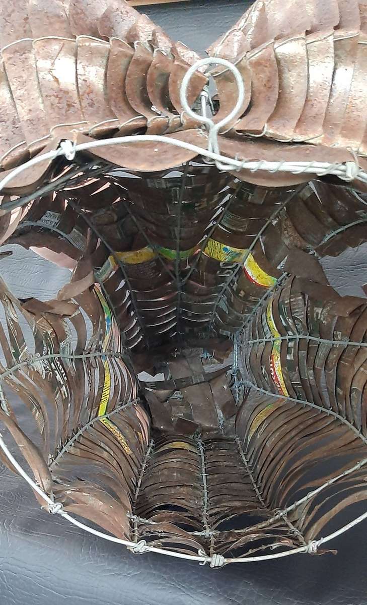 LARGE METAL WOVEN BUFFALO HEAD  WALL-MOUNTED SCULPTURAL STATEMENT