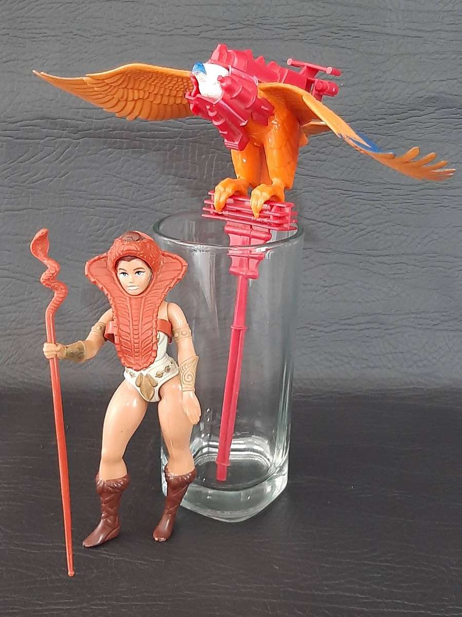MASTERS OF THE UNIVERSE  TEELA & ZOAR SET (WAVE 2, 1983)  ULTRA-RARE VINTAGE MATTEL DUO