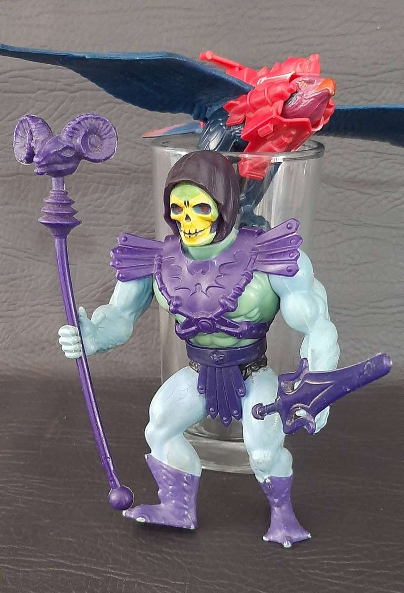 MASTERS OF THE UNIVERSE  SKELETOR & SCREEECH SET (WAVE 2, 1983)  ULTRA-RARE VINTAGE MATTEL DUO