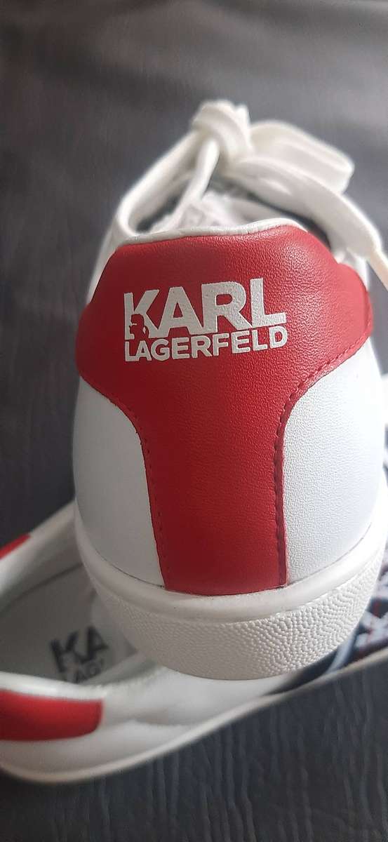 Karl Lagerfeld White Strap Sneakers Size 5 Open Box