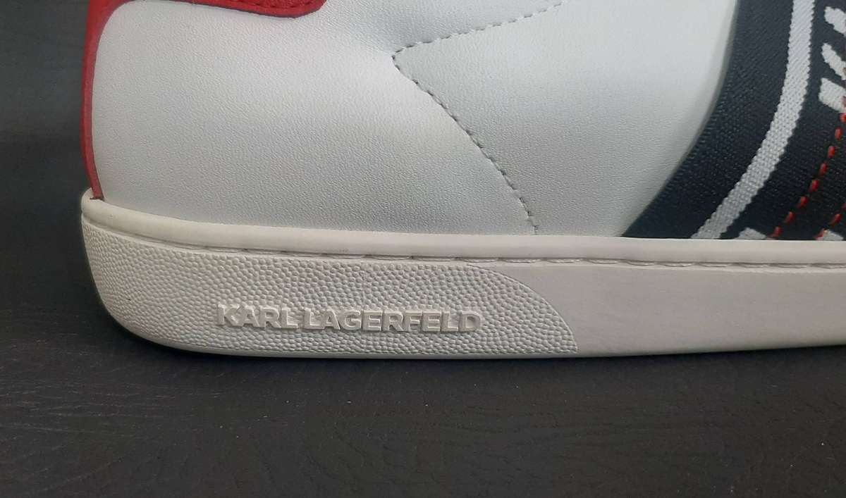 Karl Lagerfeld White Strap Sneakers Size 5 Open Box