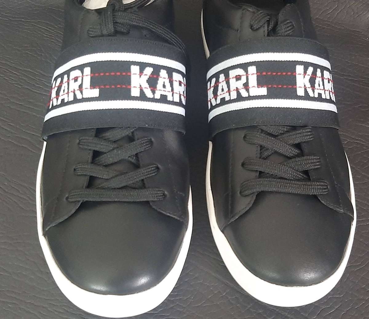 KARL LAGERFELD BLACK STRAP SNEAKERS  SIZE 5  BOLD, BRAND NEW