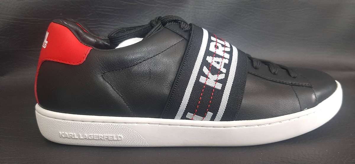 KARL LAGERFELD BLACK STRAP SNEAKERS  SIZE 5  BOLD, BRAND NEW
