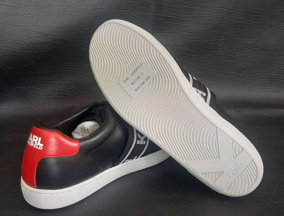 KARL LAGERFELD BLACK STRAP SNEAKERS  SIZE 5  BOLD, BRAND NEW