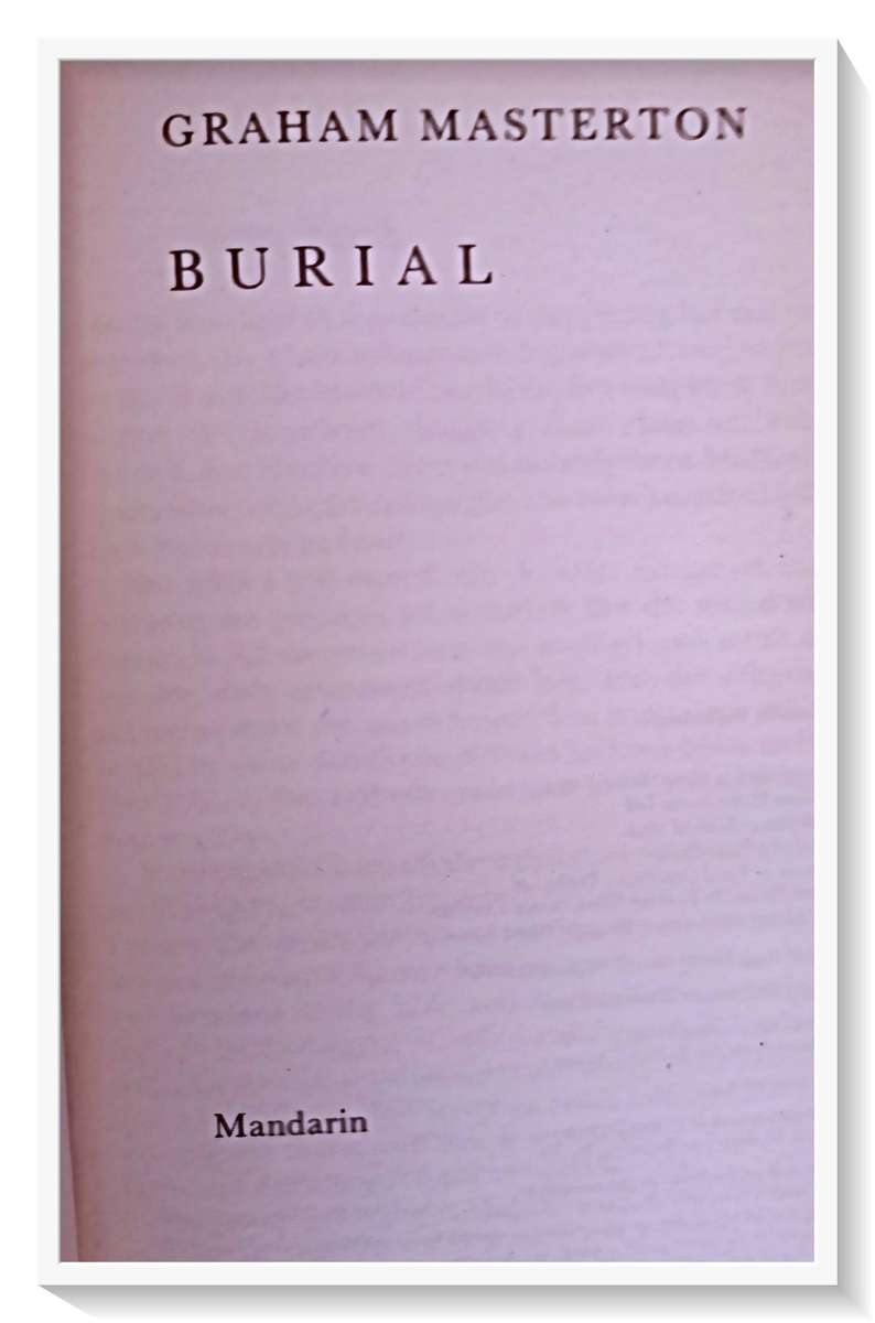 Burial by Graham Masterton - MISPRINT SPELLING ERROR - Masterson instead of Masterton - Horror Novel