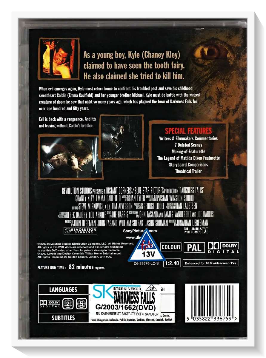Darkness Falls - Genre: Horror - DVD - Extra Special Features - Disc & Casing in Excellent Condition