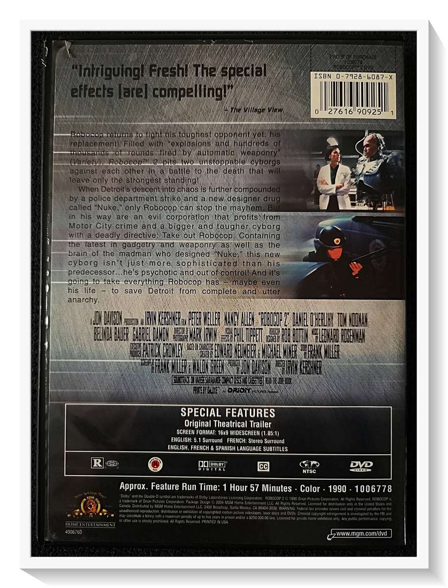 Robocop 2 - CULT CLASSIC - VL16 - DVD - Disc and Casing Very Good