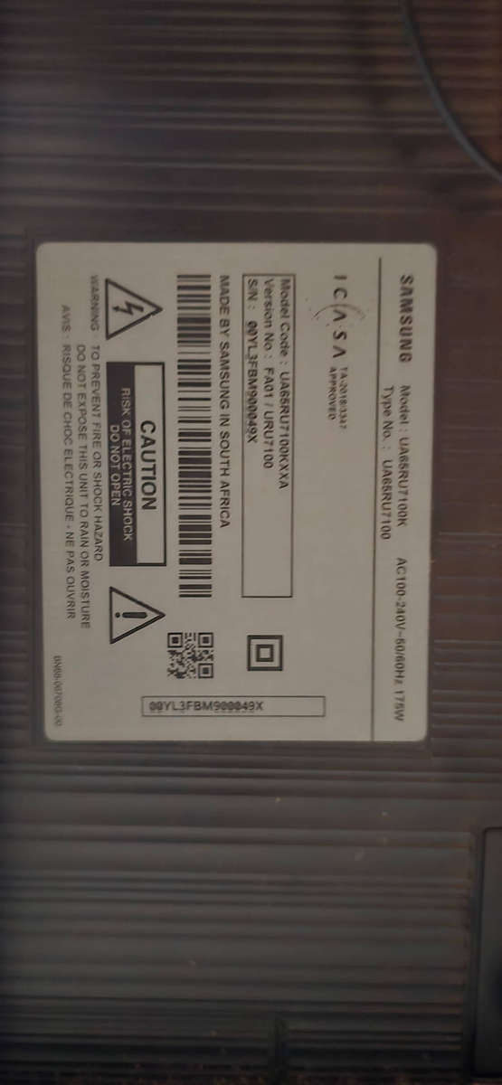 Samsung 65-inch 4K UHD Smart TV (Model UA65RU7100K