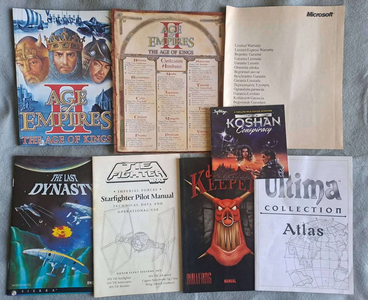 PC CD classic. EA big box and manuals for classic games to complete box sets.