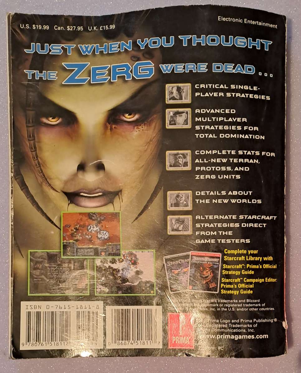 PC CD Prima's official Strategy Guide StarCraft Brood War.
