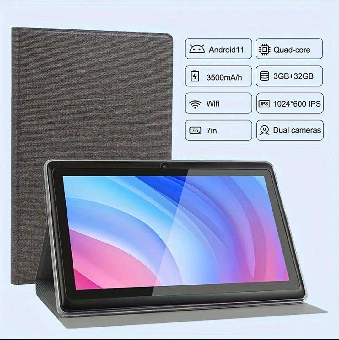7-inch Android 11 Tablet with Quad-Core Processor, 4GB RAM, 32GB Storage, IPS Display