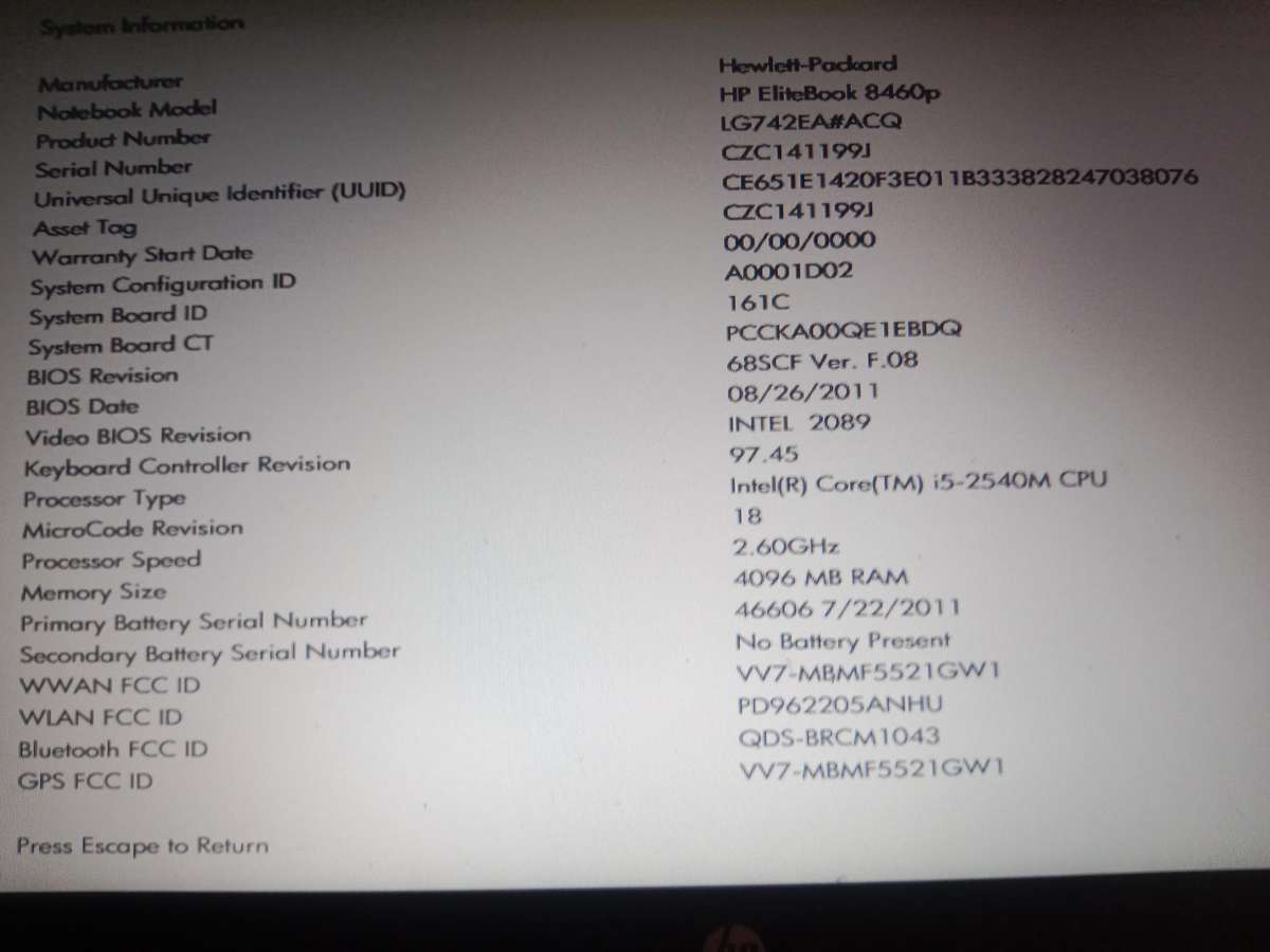 HP EliteBook 8460p Laptop