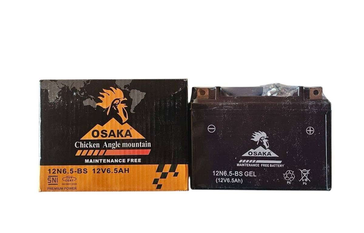 12N6.5-BS GEL (12V6.5AH) OSAKA MOTORCYCLE BATTERY