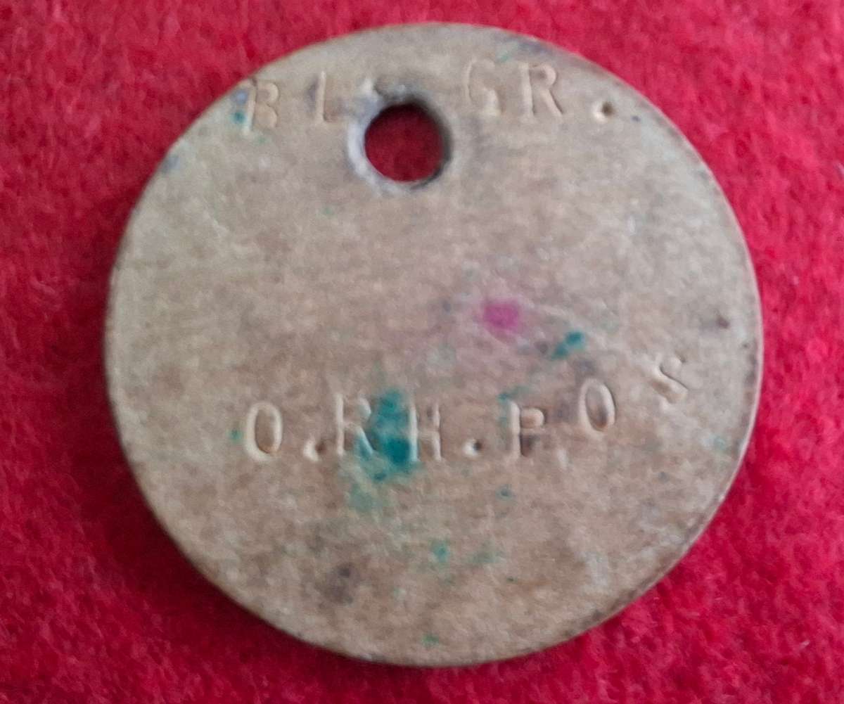 RHODESIAN METAL ID CARD + DOG TAG (BSAP) - AS FOUND, PRESUMED THE SAME PERSON?     (8735)
