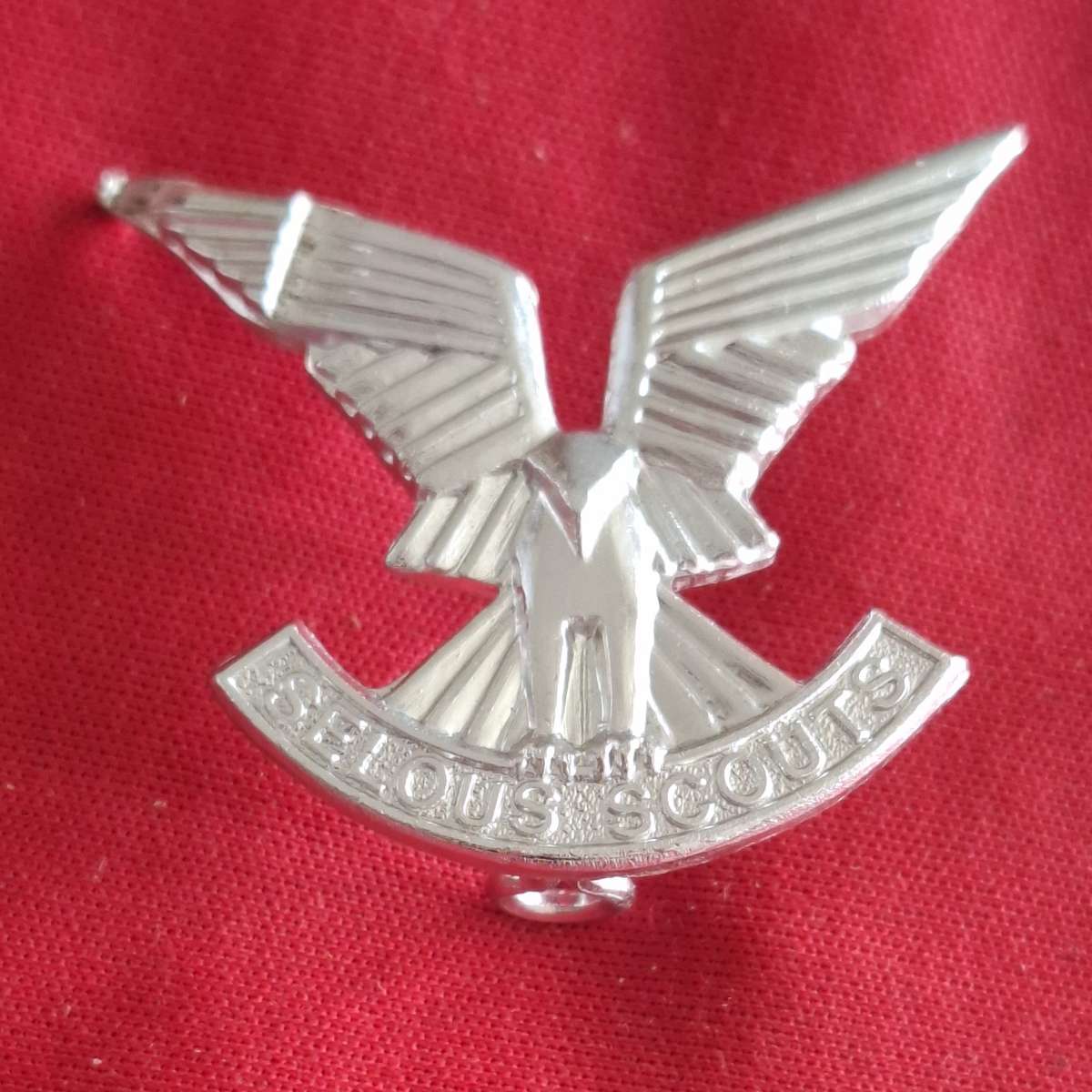 RHODESIA - SELOUS SCOUTS ANODISED BERET BADGE - MADE REUTELER - WING DAMAGED    (8911)