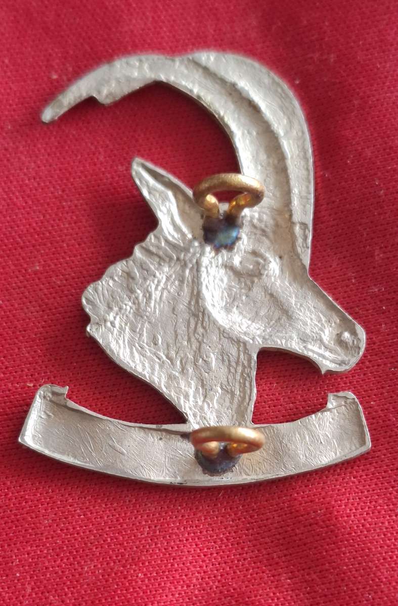 RHODESIAN ARMOURED CAR REGT. -  WHITE METAL BERET BADGE               (8907)