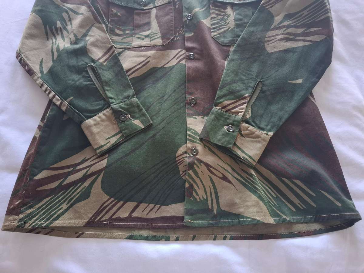 RHODESIAN ARMY - CAMMO LS SHIRT - MADE STATESMAN - SIZE 16 - AS NEW    (108)