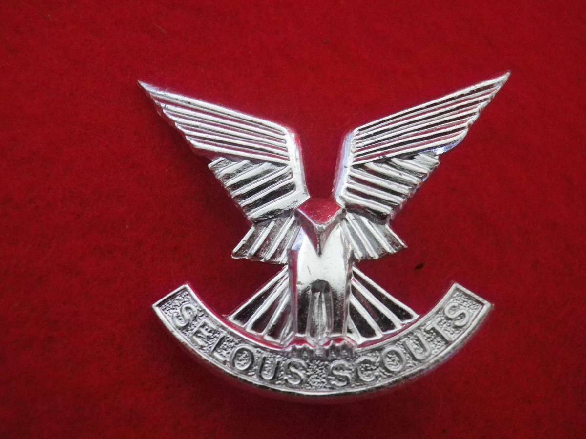 RHODESIA - SELOUS SCOUTS 1ST ISSUE ANODISED BERET BADGE                    (3020)