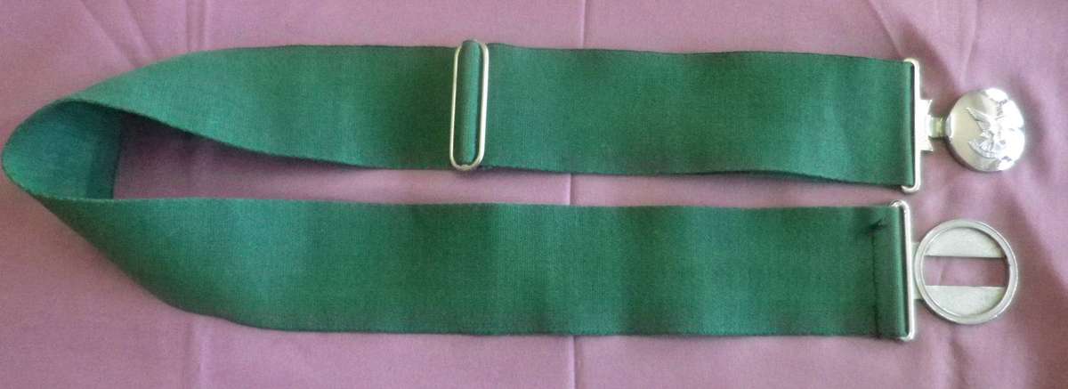 RHODESIAN SELOUS SCOUTS STABLE BELT - UNCOMMON AS NO FLAP BEHIND BUCKLE - MAX LENGTH 107cm/42