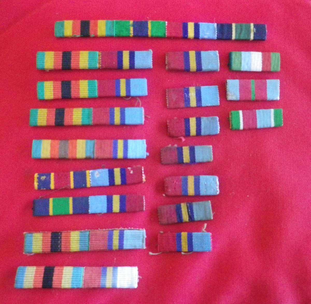 RHODESIA - MEDAL RIBBON BAR LOT, MOST FOR SEWING ONTO JACKET - NO PINS/LUGS (147)