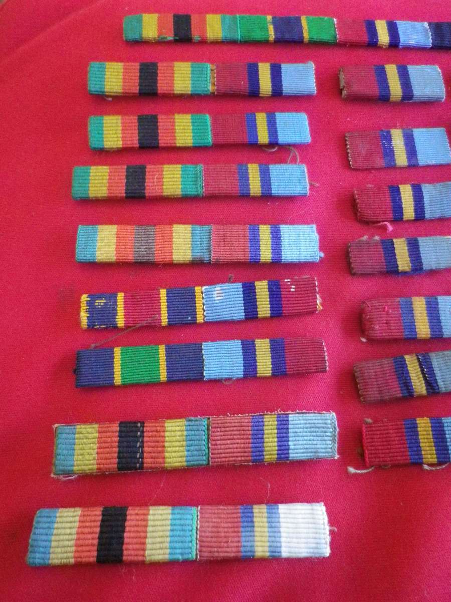 RHODESIA - MEDAL RIBBON BAR LOT, MOST FOR SEWING ONTO JACKET - NO PINS/LUGS (147)