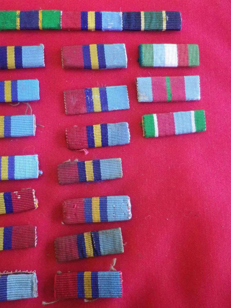 RHODESIA - MEDAL RIBBON BAR LOT, MOST FOR SEWING ONTO JACKET - NO PINS/LUGS (147)