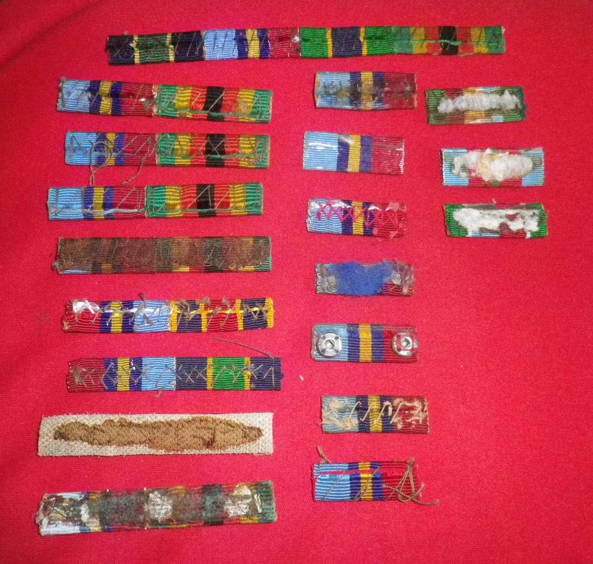 RHODESIA - MEDAL RIBBON BAR LOT, MOST FOR SEWING ONTO JACKET - NO PINS/LUGS (147)