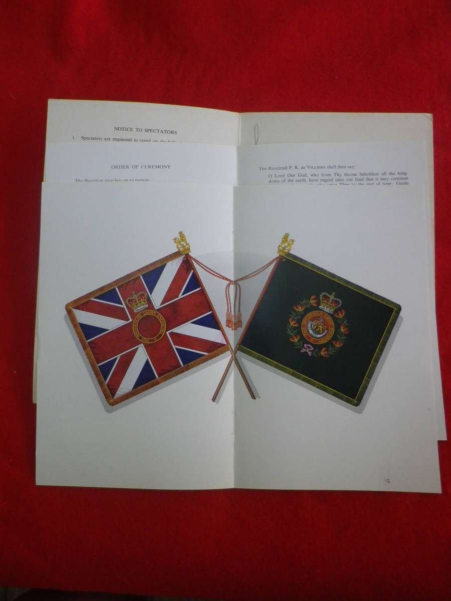 RHODESIA - RLI PRESENTATION OF COLOURS PROGRAMME (SIGNED) +2 BDE LETTERHEAD +ENVELOPE - READ MORE(51