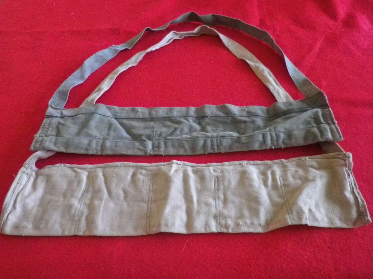 RHODESIAN ARMY - 2 X BANDOLIERS FOR AMMO CLIPS, 1 FROM FEDERATION PERIOD, USED BUSH WAR  (8968)